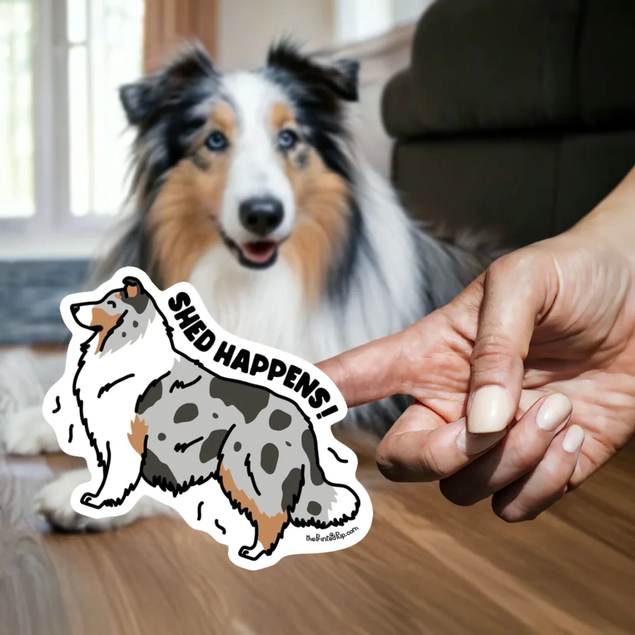 Sticker-on-Finger_Kawaii_Rough-Collie
