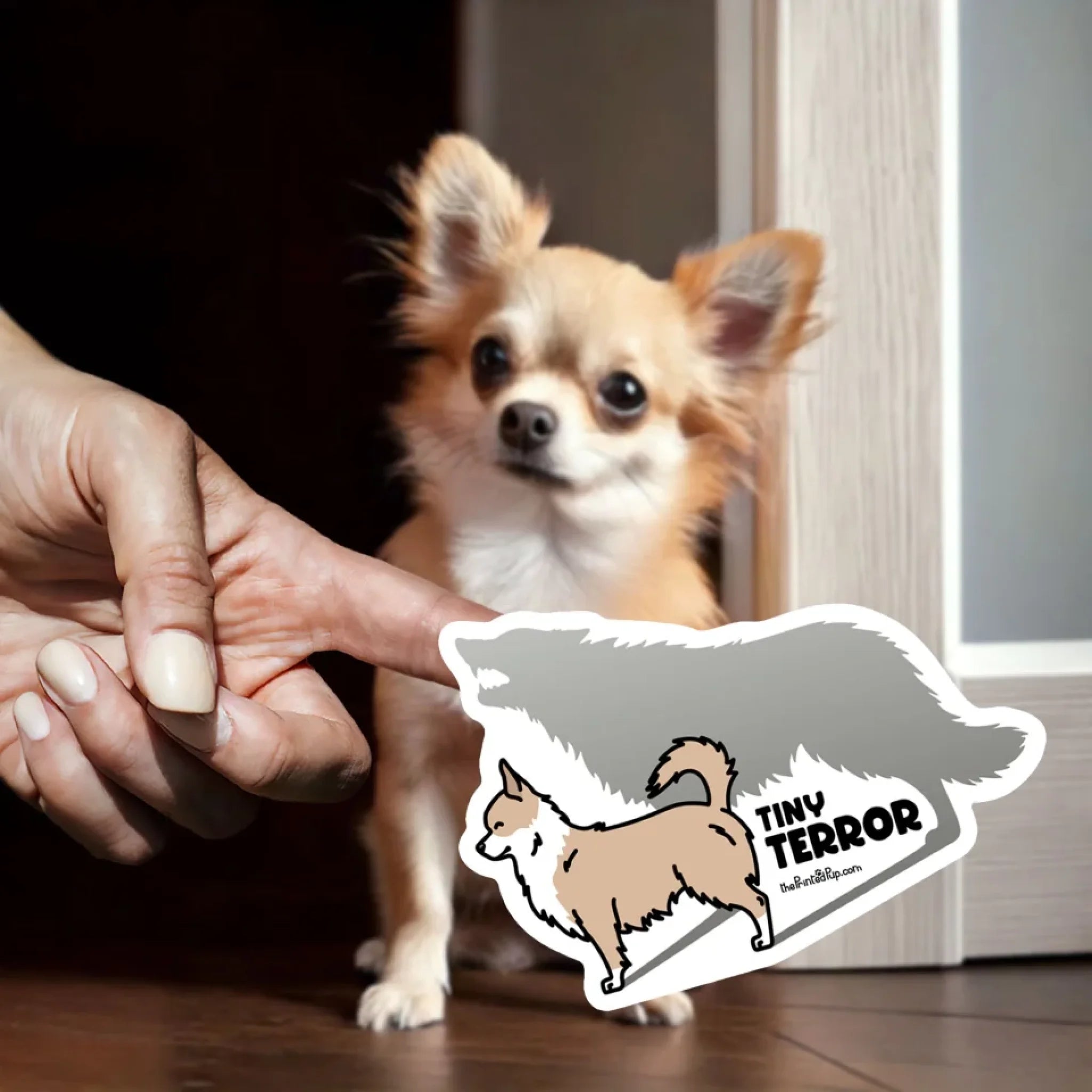 Sticker-on-Finger_Kawaii_Chihuahua