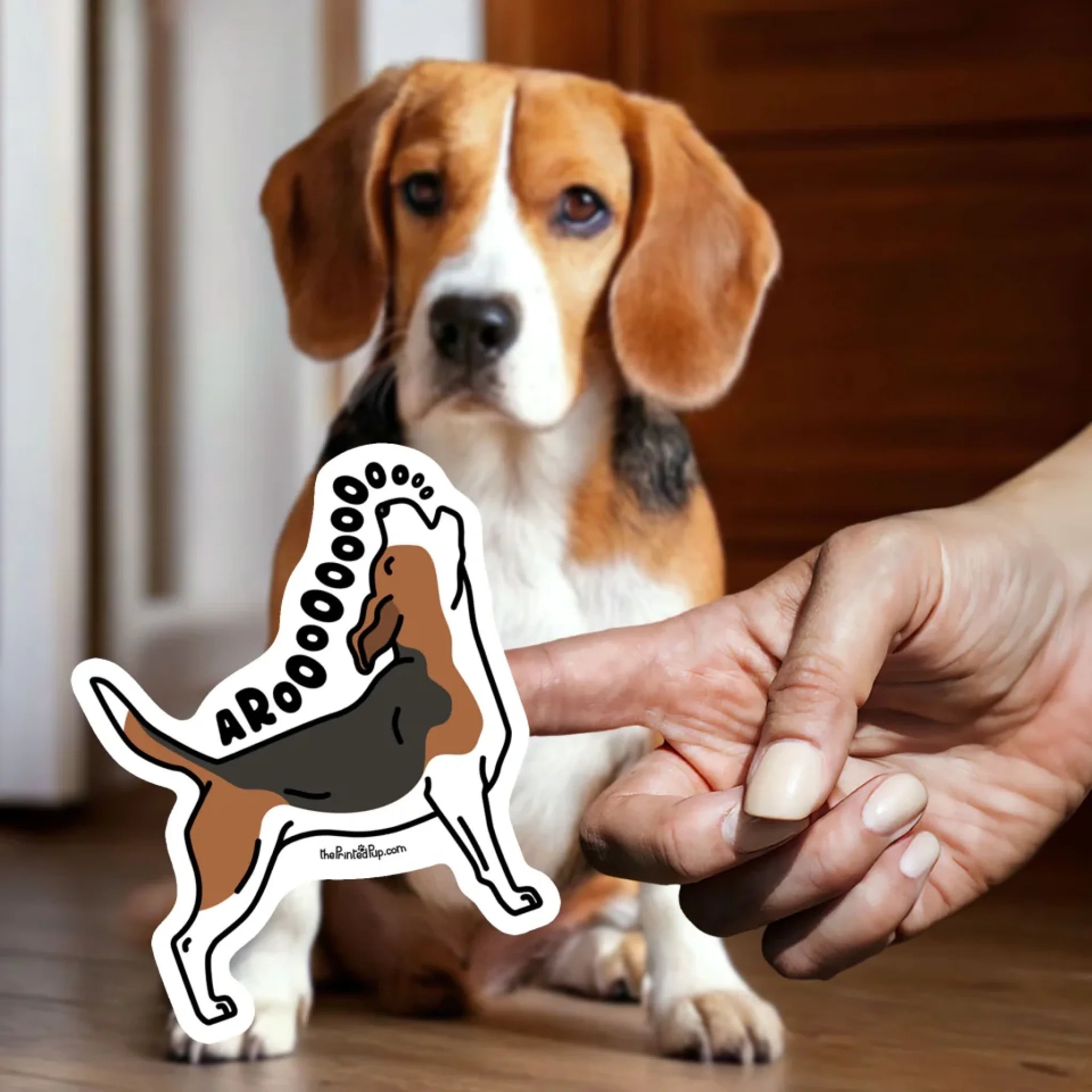 Sticker-on-Fingertip_Kawaii_Beagle