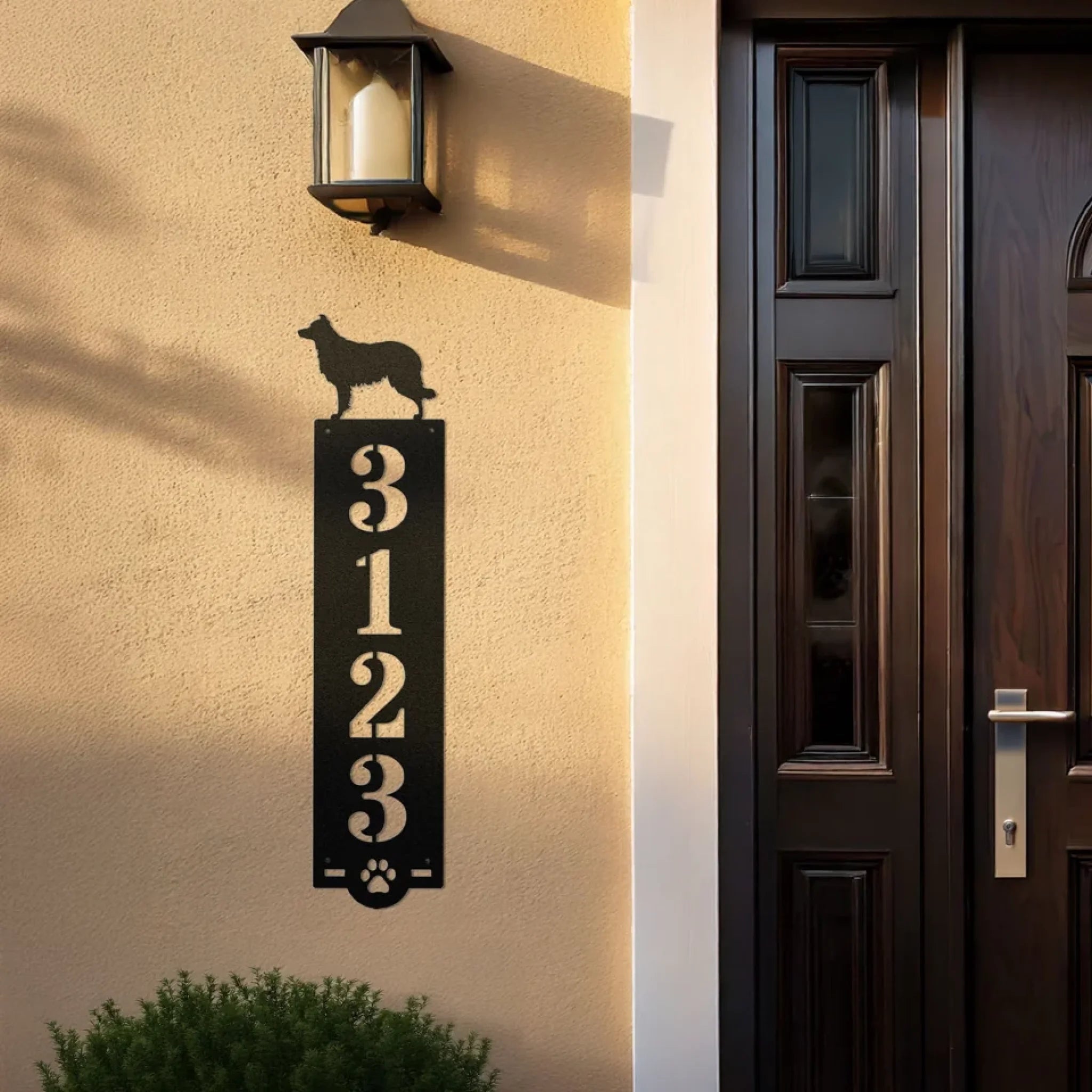 Vertical-House-Number-Sign-on-Stucco-House