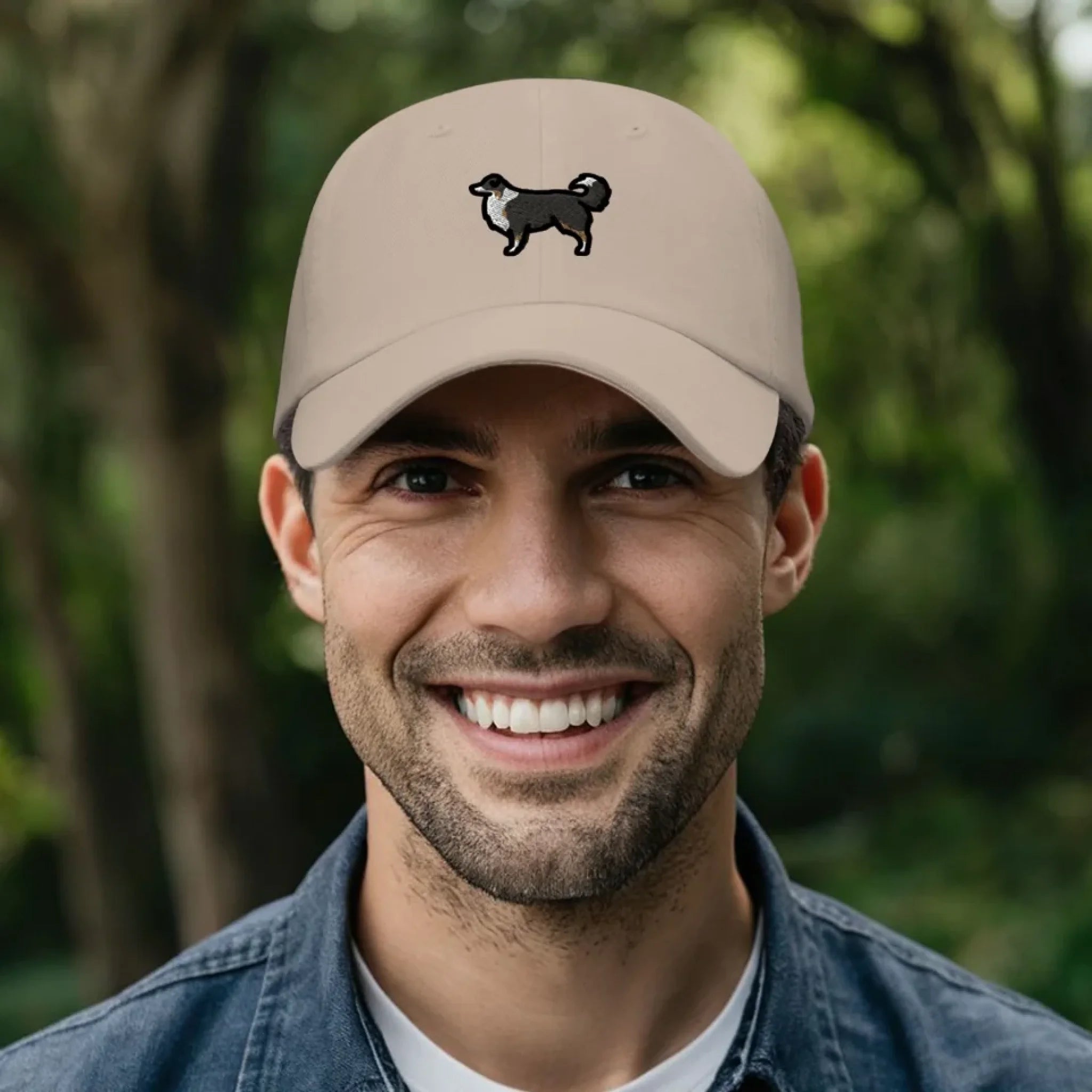 Man-Wearing-Embroidered-Icon-Dog-Dad-Hat