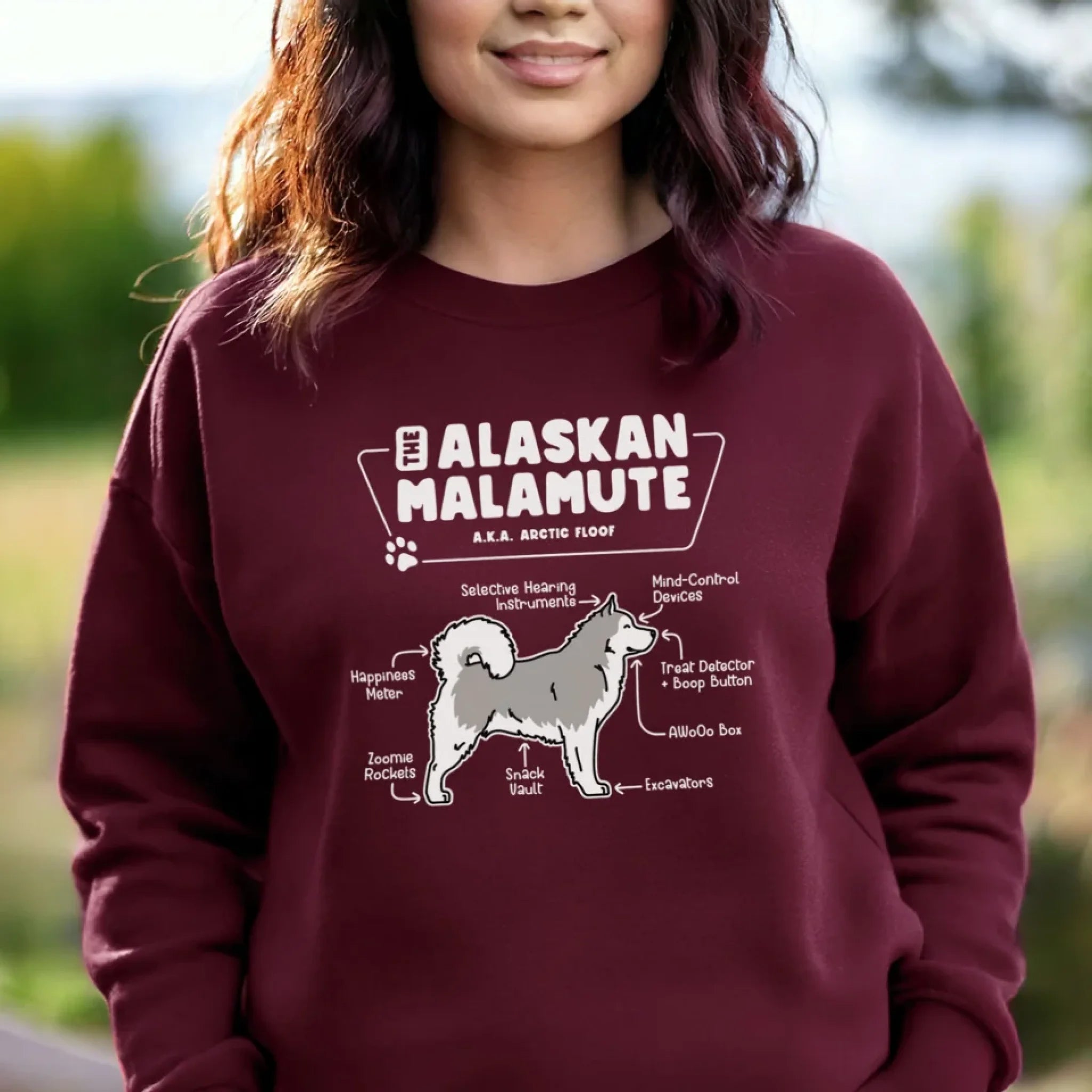 Woman-Wearing-Maroon-Sweatshirt_Anatomy-of-a-Dog