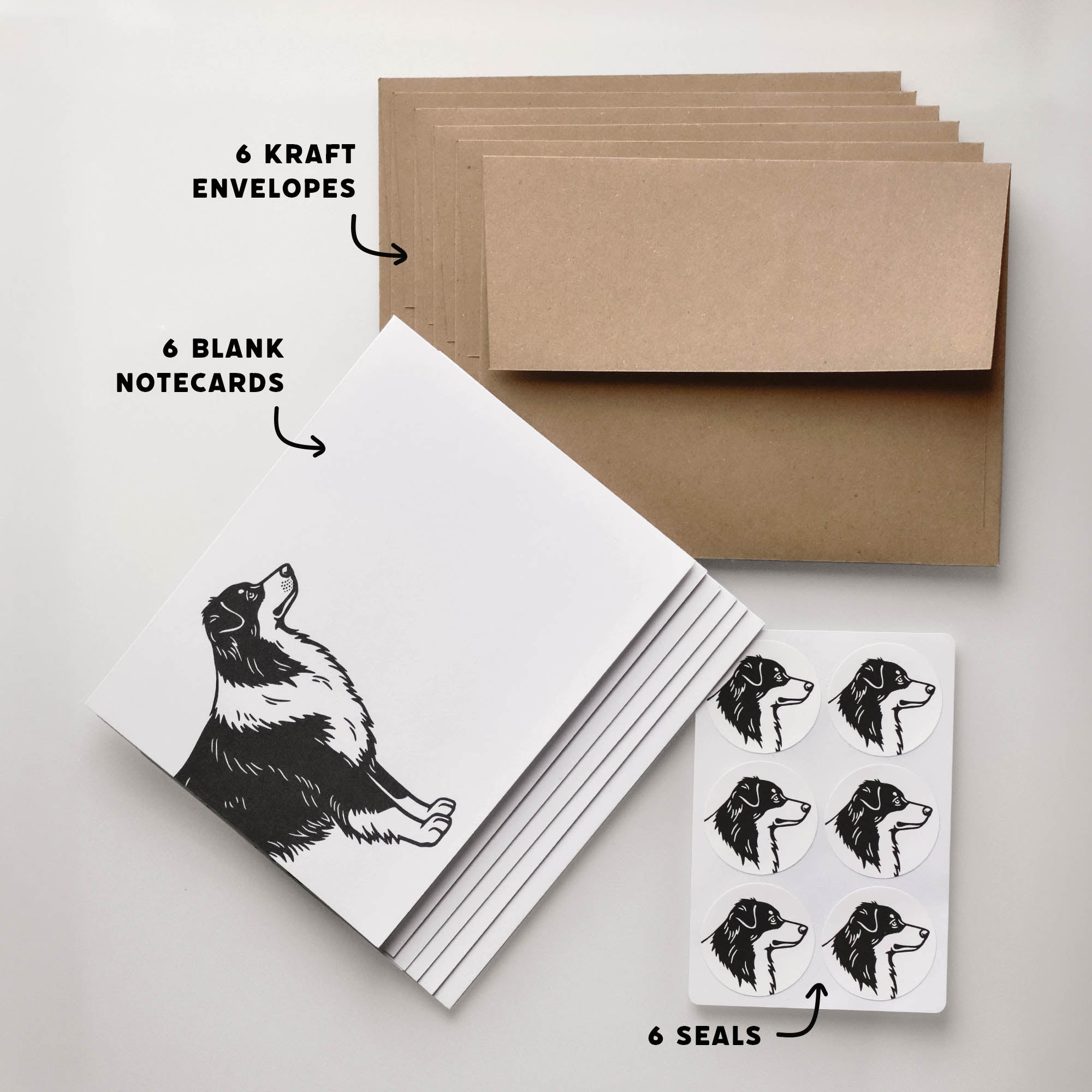 Australian Shepherd Blank Notecard Set
